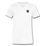 Men's V-Neck T-Shirt WITH BLACK LOGO - white