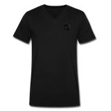 Men's V-Neck T-Shirt WITH BLACK LOGO - black