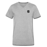 Men's V-Neck T-Shirt WITH BLACK LOGO - heather gray