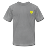 Unisex Jersey T-Shirt by Bella + Canvas WITH YELLOW LOGO - slate