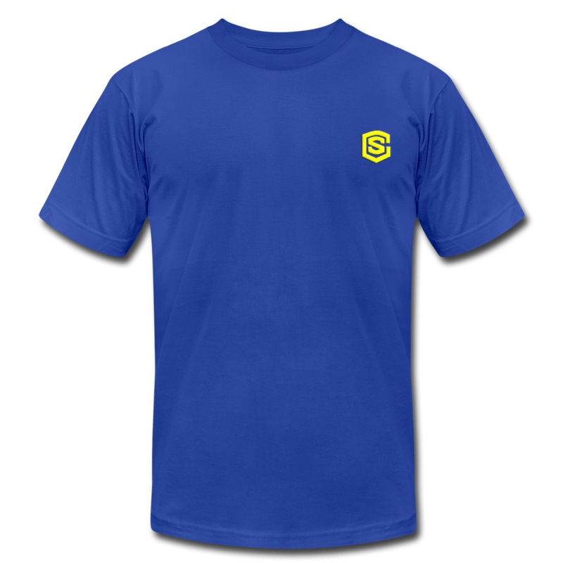 Unisex Jersey T-Shirt by Bella + Canvas WITH YELLOW LOGO - royal blue