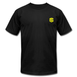 Unisex Jersey T-Shirt by Bella + Canvas WITH YELLOW LOGO - black