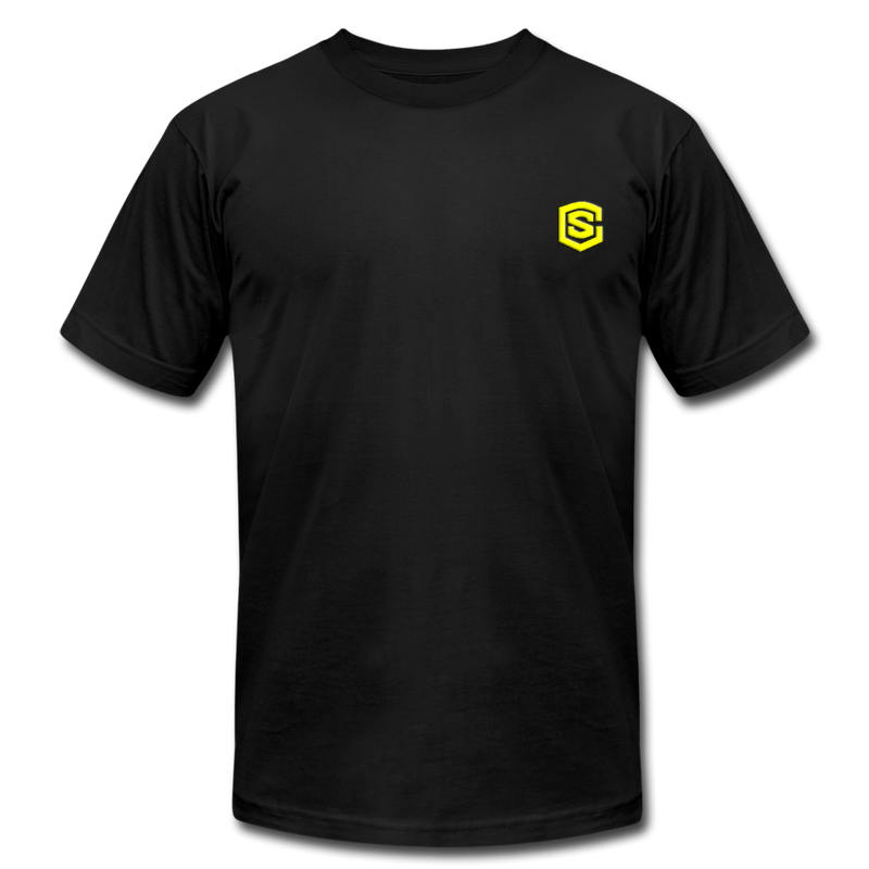 Unisex Jersey T-Shirt by Bella + Canvas WITH YELLOW LOGO - black