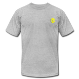 Unisex Jersey T-Shirt by Bella + Canvas WITH YELLOW LOGO - heather gray