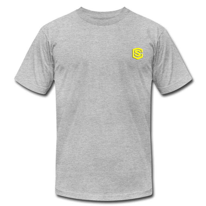 Unisex Jersey T-Shirt by Bella + Canvas WITH YELLOW LOGO - heather gray