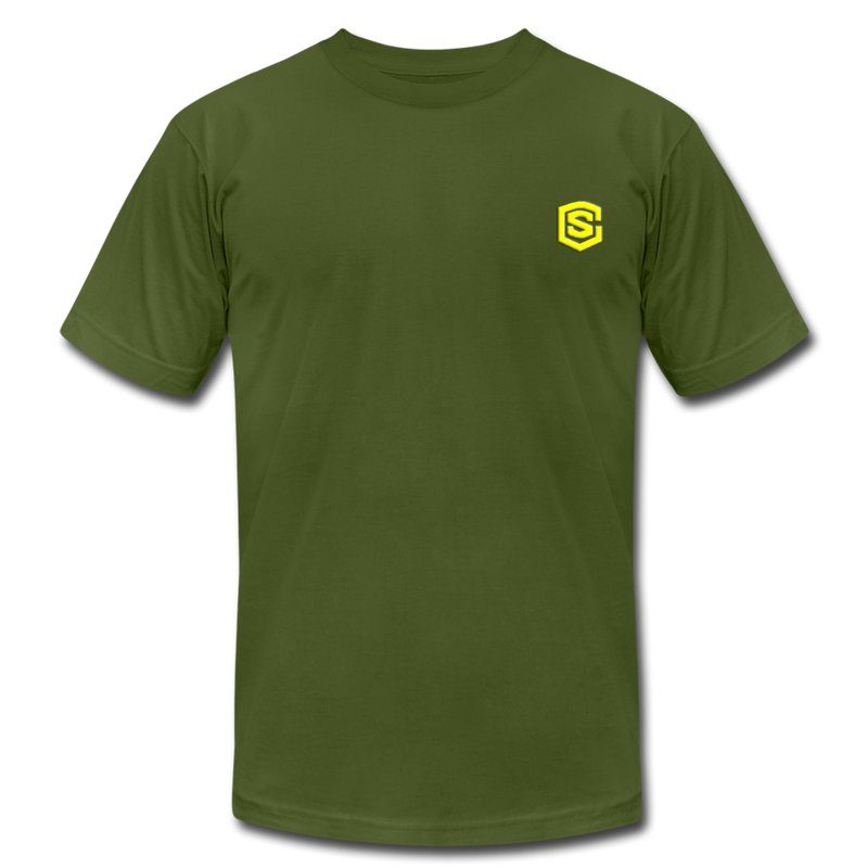 Unisex Jersey T-Shirt by Bella + Canvas WITH YELLOW LOGO - olive