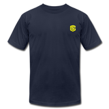 Unisex Jersey T-Shirt by Bella + Canvas WITH YELLOW LOGO - navy