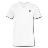 Men's V-Neck T-Shirt WITH GRAY LOGO - white