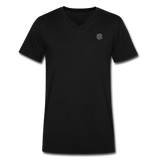 Men's V-Neck T-Shirt WITH GRAY LOGO - black