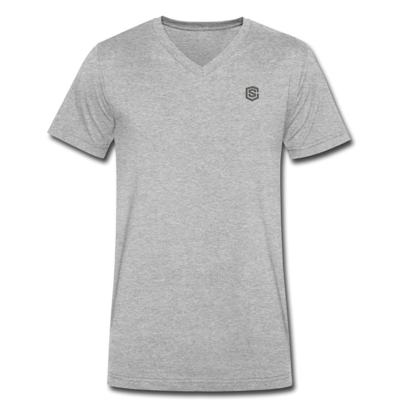 Men's V-Neck T-Shirt WITH GRAY LOGO - heather gray