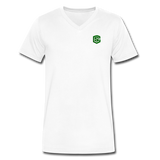 Men's V-Neck T-Shirt WITH GREEN LOGO - white