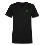 Men's V-Neck T-Shirt WITH GREEN LOGO - black