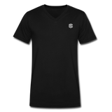 Men's V-Neck T-Shirt WITH SILIVER LOGO - black