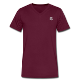 Men's V-Neck T-Shirt WITH SILIVER LOGO - maroon