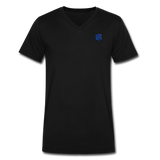 Men's V-Neck T-Shirt WITH BLUE LOGO - black