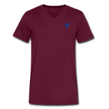 Men's V-Neck T-Shirt WITH BLUE LOGO - maroon