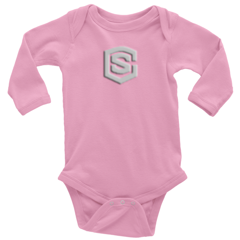 Long Sleeve Baby Bodysuit WITH SILVER LOGO