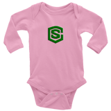 Long Sleeve Baby Bodysuit WITH GREEN LOGO