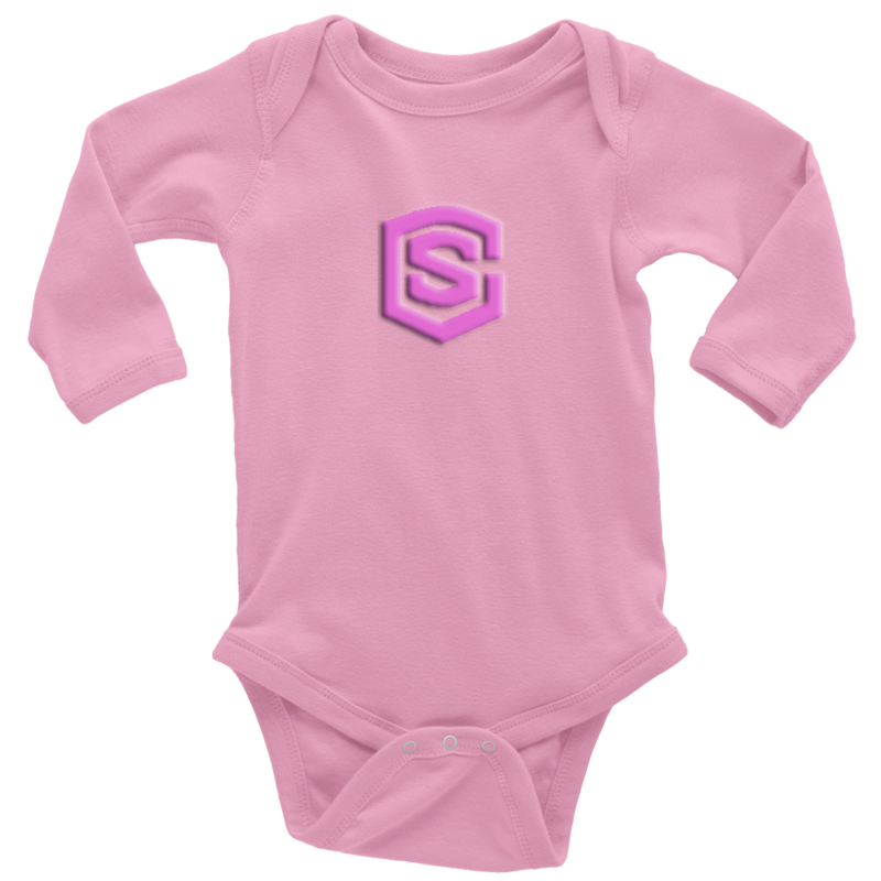 Long Sleeve Baby Bodysuit WITH PINK LOGO