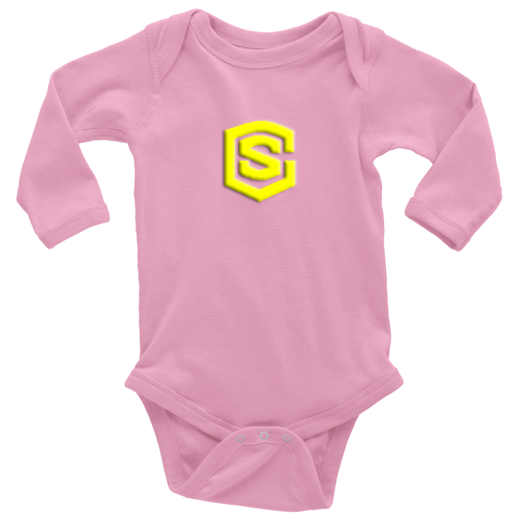 Long Sleeve Baby Bodysuit WITH YELLOW LOGO