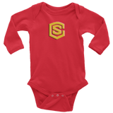 Long Sleeve Baby Bodysuit WITH GOLD LOGO