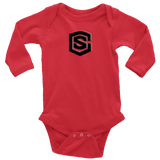 Long Sleeve Baby Bodysuit WITH BLACK LOGO