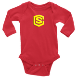 Long Sleeve Baby Bodysuit WITH YELLOW LOGO