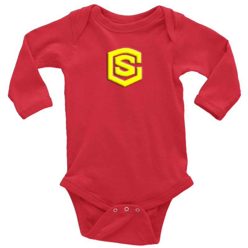 Long Sleeve Baby Bodysuit WITH YELLOW LOGO