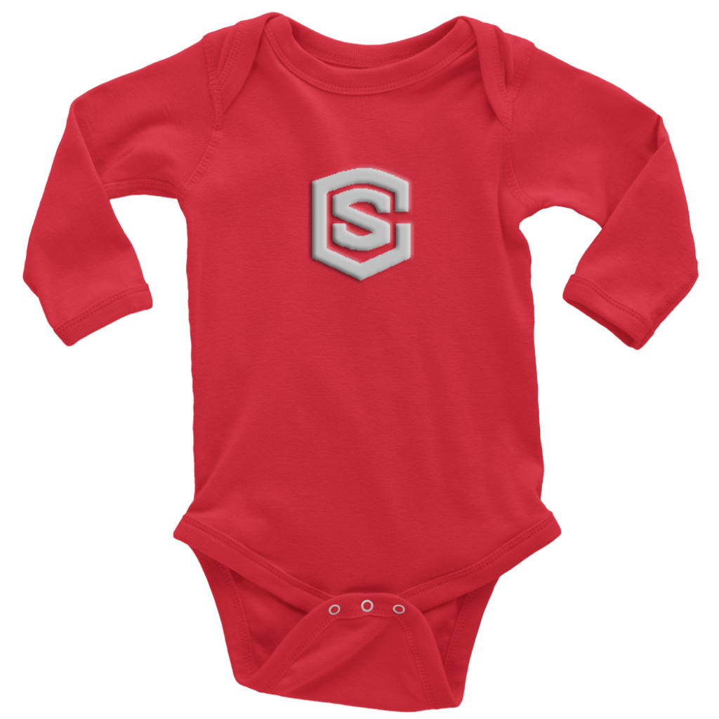 Long Sleeve Baby Bodysuit WITH SILIVER LOGO