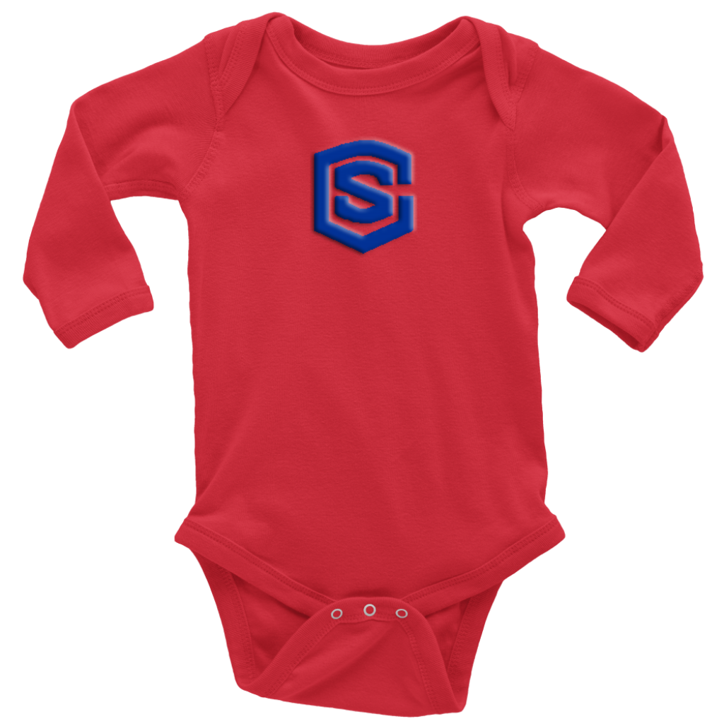 Long Sleeve Baby Bodysuit WITH BLUE LOGO