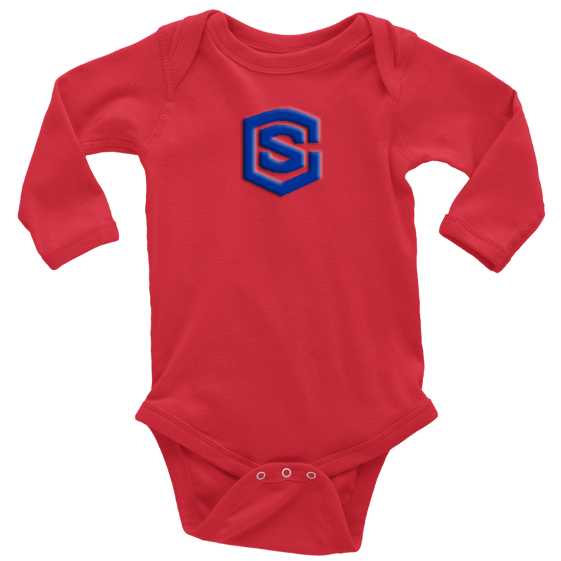 Long Sleeve Baby Bodysuit WITH BLUE LOGO