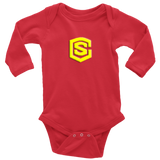 Long Sleeve Baby Bodysuit WITH YELLOW LOGO