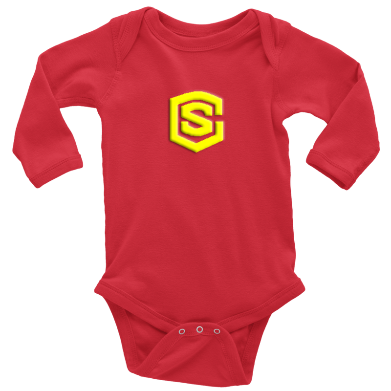 Long Sleeve Baby Bodysuit WITH YELLOW LOGO