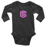 Long Sleeve Baby Bodysuit WITH PINK LOGO