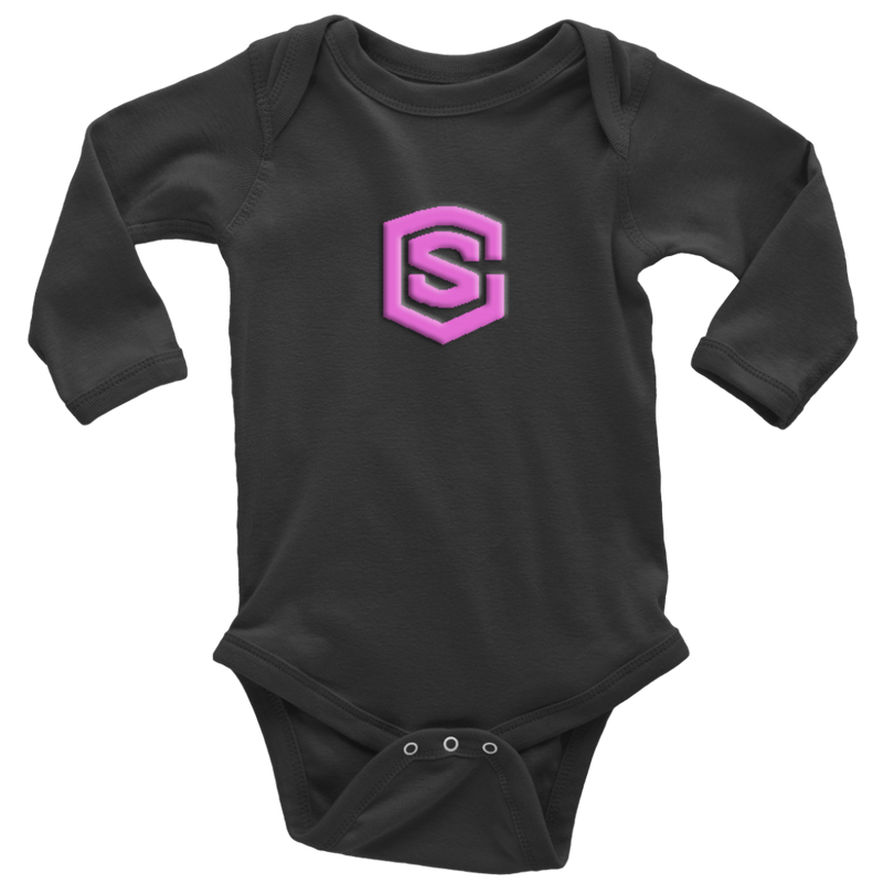 Long Sleeve Baby Bodysuit WITH PINK LOGO