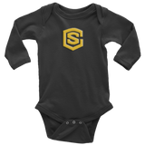 Long Sleeve Baby Bodysuit WITH GOLD LOGO