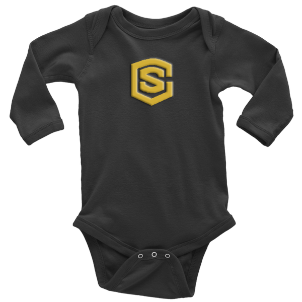 Long Sleeve Baby Bodysuit WITH GOLD LOGO