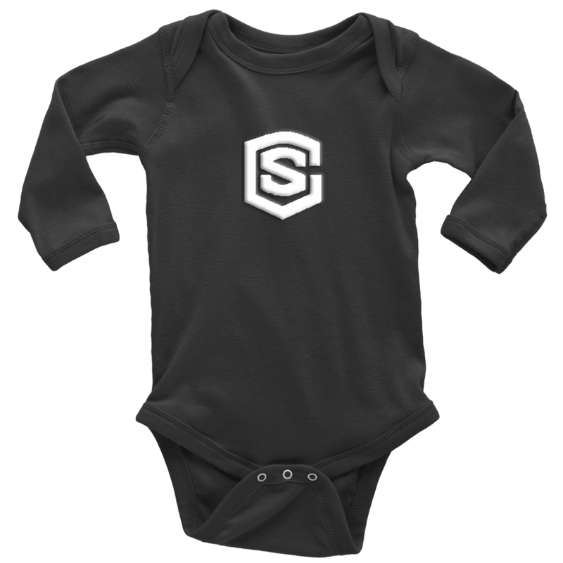 Long Sleeve Baby Bodysuit WITH WHITE LOGO