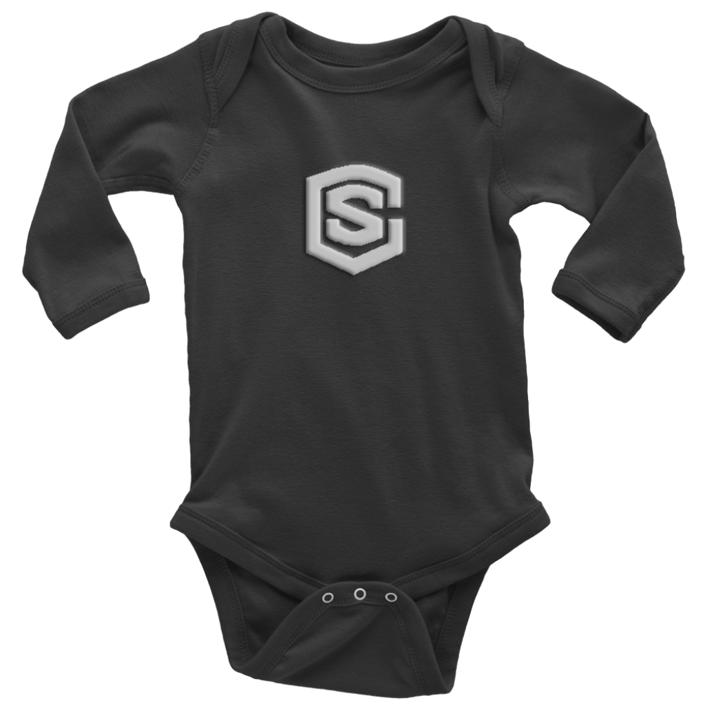 Long Sleeve Baby Bodysuit WITH SILIVER LOGO