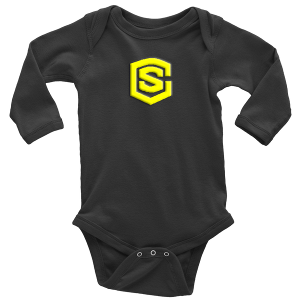 Long Sleeve Baby Bodysuit WITH YELLOW LOGO