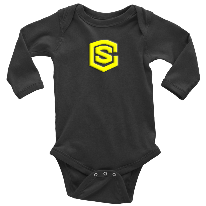 Long Sleeve Baby Bodysuit WITH YELLOW LOGO