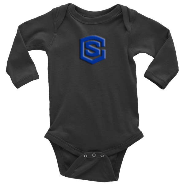 Long Sleeve Baby Bodysuit WITH BLUE LOGO