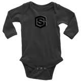 Long Sleeve Baby Bodysuit WITH BLACK LOGO