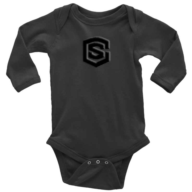 Long Sleeve Baby Bodysuit WITH BLACK LOGO