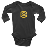 Long Sleeve Baby Bodysuit WITH GOLD LOGO