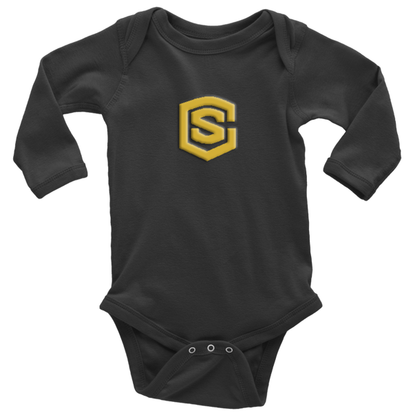 Long Sleeve Baby Bodysuit WITH GOLD LOGO