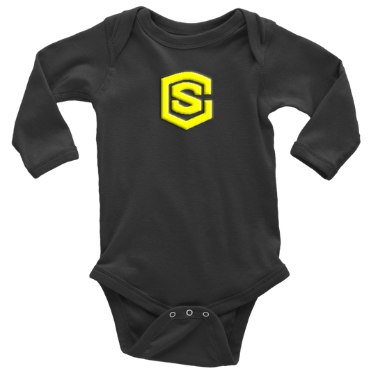 Long Sleeve Baby Bodysuit WITH YELLOW LOGO