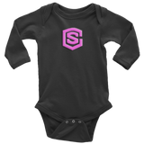 Long Sleeve Baby Bodysuit WITH PINK LOGO