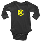 Long Sleeve Baby Bodysuit WITH YELLOW LOGO