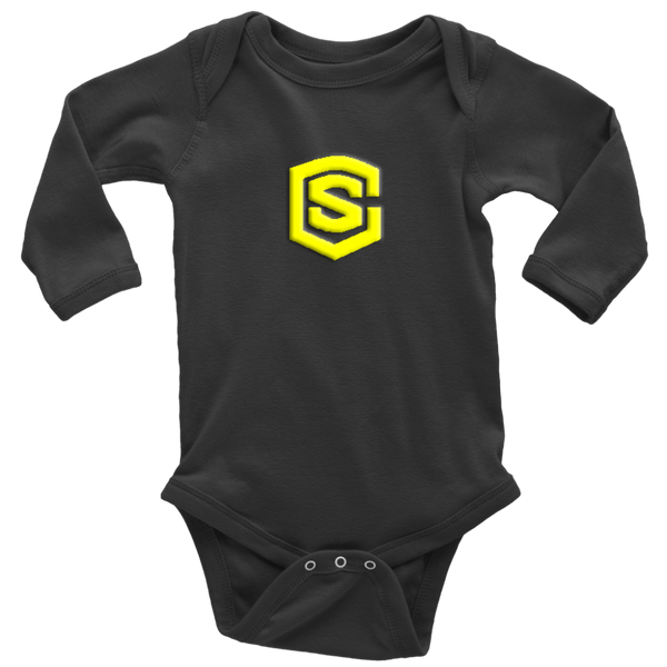 Long Sleeve Baby Bodysuit WITH YELLOW LOGO